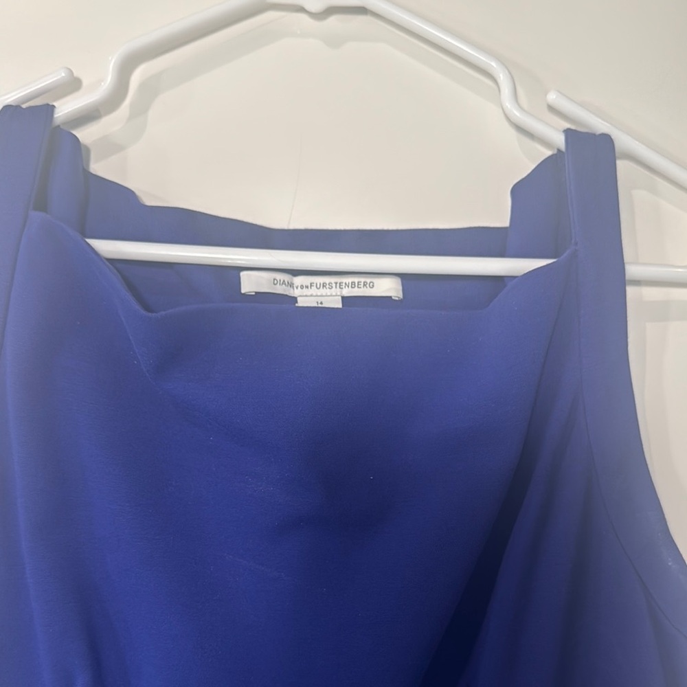 Diane Von Furstenberg Blue Sheath Dress for Wedding Guest